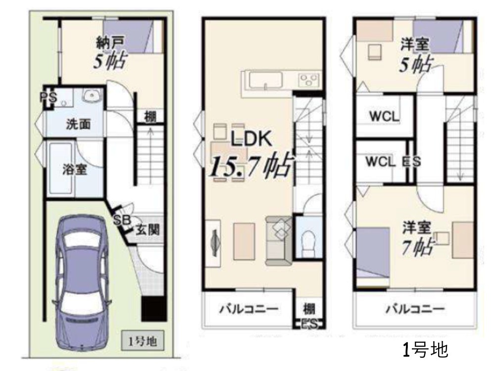 1号地参考プラン 1号地参考プラン